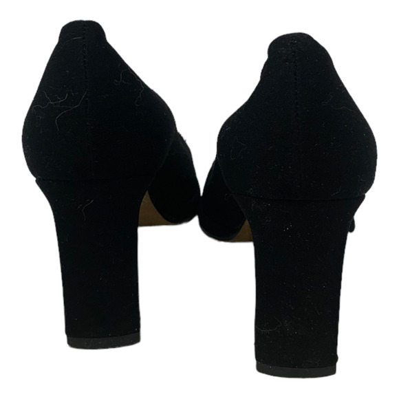 Saks Fifth Avenue black peep toes heel shoes size 10M - Picture 7 of 8